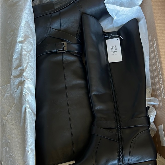 Naturalizer Shoes - Rena Black Wide Calf Women's Boots